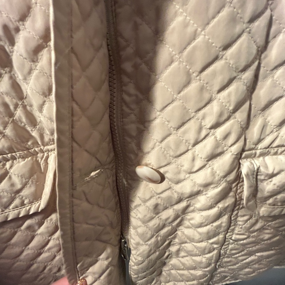 Talbots Quilted Beige Utility Jacket - Picture 3 of 7
